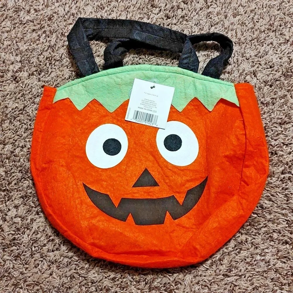 Novelty Treat Bag Party Bag Multicolored Silly Face Pumpkin Holiday Party Tote